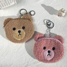 1pcs  Cute And Cute Cashmere Bear Coin Purse Children's Coin Jewelry Sundries Storage Bag Pendant Keychain - Nhiều màu - Xem 6