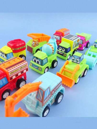 5pcs/10pcs Durable Crash Resistant Car Toys (Random Internal Component Colors)