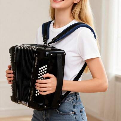 Velvet Accordion Strap Accessories, 16-120 Bass Universal Nylon Velvet Thickened Comfortable Strap. , Providing Ultra Soft Shoulder Embrace Support For Accordion Players, High-Quality Breathable Fabric And Plush Padding For All Day Comfort Experience