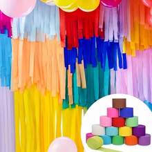 6 Rolls Crinkle Paper Ribbons, Random Style, Pastel Rainbow Colors, Suitable For Birthday Party, Wedding, Graduation, Mother's Day, Easter Decoration, DIY Crafts, Party Decor, Event Styling, Lightweight Material, Easy To Hang, Celebration Decoration, Party Planner, Event Organizer - Multicolor - View 13