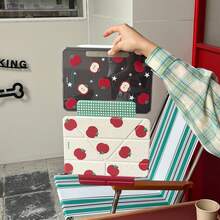 Splatter Red Apple Detachable Magnetic IPad Case Suitable For 2025 New IPad Pro 11/13, Anti-Bend IPad Air 10th Gen, 10.2 Inch/Mini 7, Acrylic Protective Cover