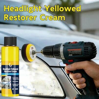 JB-XPCS Headlight Repair Three Pieces Set, Headlight Flip, New Lampshade Scratch Repair,Paired With A Sponge Tray For Perfect Repair.Efficiently And Quickly Solve All Problems Such As Headlight Oxidation,Yellowing,Blurring, Scratches, Etc