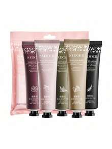5 piezas Elegante set de crema de manos perfumada, hidratante, contiene ácido hialurónico y escualano, tamaño mini - Rosa - Ver 8