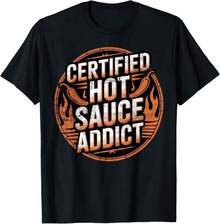 Funny Hot Sauce Addict T-Shirt - Black - View 6