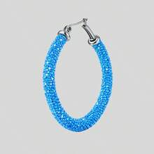 Women's Colorful Glitter Hoop Earrings For Carnival, Sparkle, And Parties - 銀色 - 查看 8