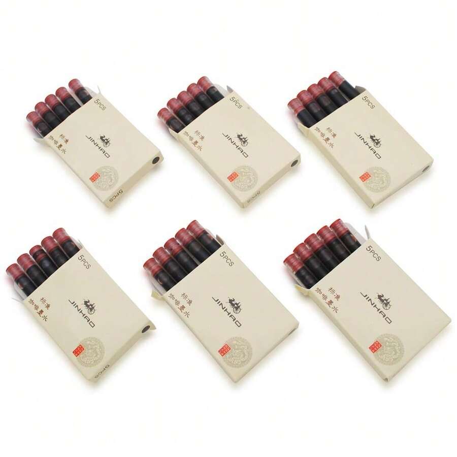 30pcs JINHAO Ink Cartridges Fountain Pen Refills For JINHAO And Baoer Pen Standard Size (Brown) - Brown - View 1