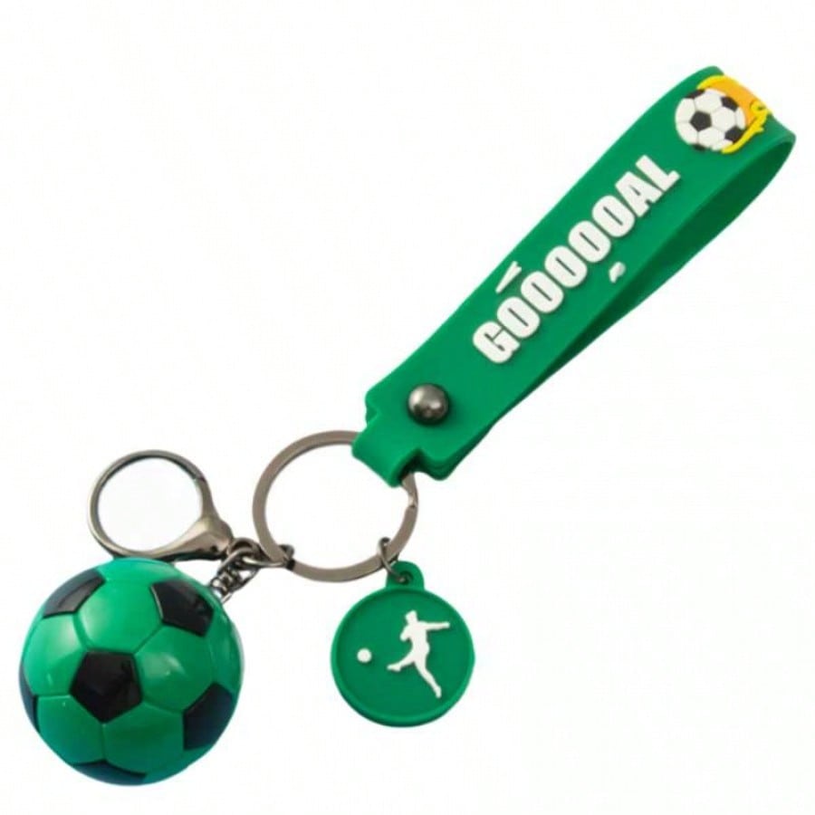 Llavero Colgante de Balon de Futbol Color Verde Diseño Sport