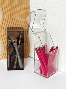 极简时尚美甲刷指甲笔收纳桶，化妆刷，眉笔，眼影刷，化妆工具收纳盒，亚克力透明展示盒 - 彩色 - 查看 2