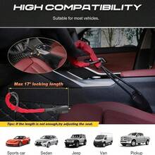 Steering Wheel Lock Anti-Theft Car Security Device Heavy Duty Seat Belt Lock - Red - View 6