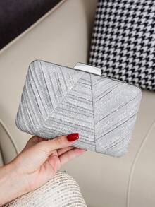 Elegant Pleated Glitter Clutch Bag, Suitable For Banquet, Party, Daily Outing, Date, With Shoulder Chain