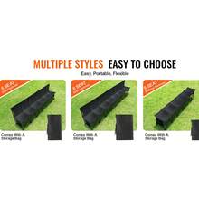 Banco plegable portátil, banco de fútbol plegable de 6 asientos con bolsillos laterales y bolso de transporte, asientos laterales de tela Oxford 600D ligera, para fútbol, béisbol, camping, eventos al aire libre, negro - Negro - Ver 3