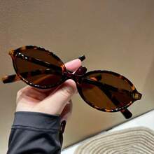 1/2 par de gafas de montura ovalada pequeña y retro, versátiles y de estilo callejero - Multicolor - Ver 7