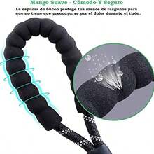 Set de 2 Correas para Perro de 2 M con Mango Acolchado y Costuras Reflejantes para Perros, Correa Giratoria Resistente y Duradera Que no se Enreda, Apto para Perros Pequeos y Medianos - 2m+negro1+rosa - Ver 4