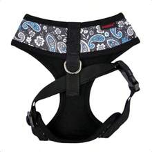 Cynthia - Arnés para Perro A sobre la Cabeza diseño de Cachemira de Moda para Primavera y Verano para Perros pequeños y medianos Negro Talla L - NegroCynthia - Ver 2