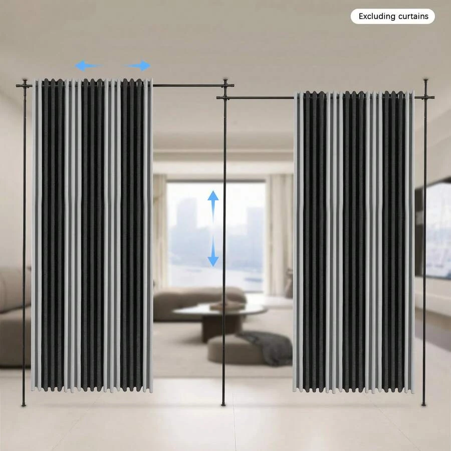 Curtain Window Rods - Black - View 1