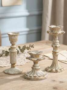 1pc/Set Vintage French Floral Candle Holder, Antique Bronze Furniture Decor, Retro Decorative Candle Holder, Home Decor, Perfect For Wedding Art Decor, Mother's Day Gift, Fireplace, Christmas Party, Housewarming Gift, Wedding, Restaurant, Party Candle Holder, Fireplace Decor Candle Holder, Decorative Column Candle Holder, Wedding, Home Decor, Holiday Party Decor - Multicolor - View 17