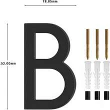 Numeros para Casa Exterior de 15,24 cm 6 inches, 3D Acrílic Números Residenciales, con Kit de Uñas, Fácil de instalar, Para Interior, Casa, Departamentos, Oficinas, Negro - Negro-B - Ver 7