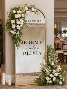 定制镜面贴纸婚礼座位表贴纸 - 婚礼标牌装饰 DIY 婚礼贴纸 - 镜面座位表贴纸 欢迎来到婚礼镜面贴纸 - 定制镜面字母贴纸 - 祝贺您新婚快乐 - 婚礼装饰/现代婚礼欢迎标牌/个性化新人姓名 - 彩色 - 查看 3