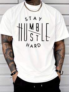Classic Street Style  Letter Print T Shirt Men's Fashion Casual  Adults Men Daily Wear Short Sleeve Tee - trắng - Xem 8