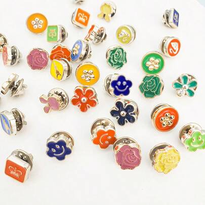 20/30/50pcs Geometric Pattern Iron Mixed Anti-Slip Invisible Snap Buttons, Suitable For Shirts, Cardigans, Dresses, Clothing Accessories, Suitable For Women's Daily Wear All Year Round