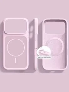 Luxury Double Color Magnetic Soft Silicone Phone Case Compatible With IPhone 17ProMax 17Pro 17 16ProMax 16 15 Case Wireless Charge Shockproof Protective Cover - Ash - View 1