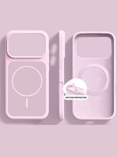 Lyxigt magnetiskt mjukt silikontelefonskal i dubbel färg kompatibelt med 17ProMax 17Pro 17 16ProMax 16 15 fodral trådlös laddning stötsäkert skyddande fodral