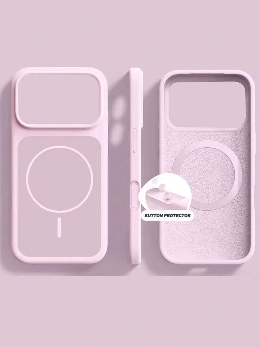 Luxury Double Color Magnetic Soft Silicone Phone Case Compatible With IPhone 17ProMax 17Pro 17 16ProMax 16 15 Case Wireless Charge Shockproof Protective Cover - Ash - View 1