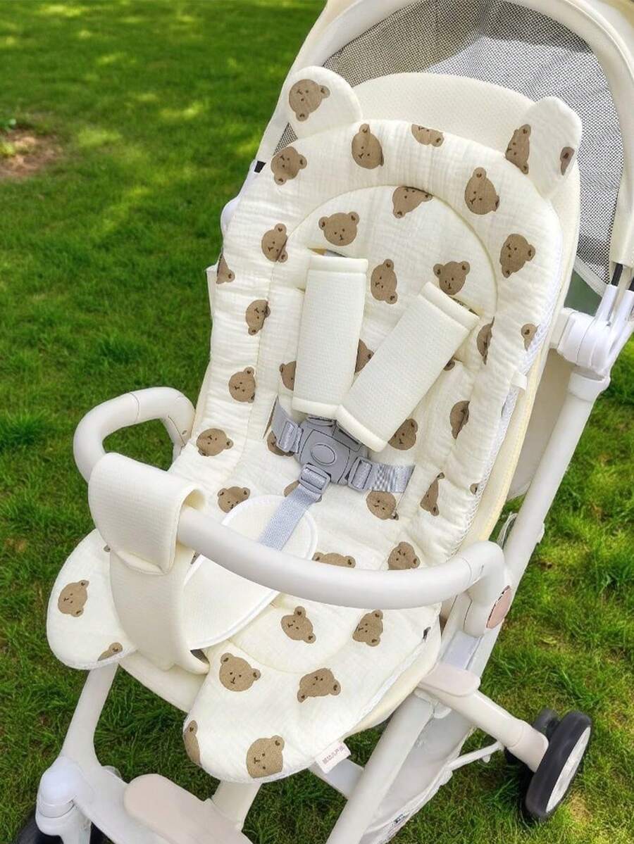 1 件婴儿推车垫，柔软透气，双面棉质推车垫 - 彩色 - 查看 1