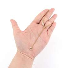 1pc New Classic Initial Eye Pendant Golden Stainless Steel Chain Necklaces For Women - Yellow Gold - View 3