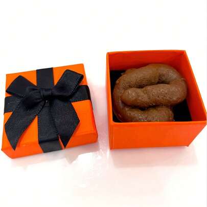 Surprise Gift Box" Prank Toy, Includes 1 Elegant Gift Box And 1 Realistic Fake Poop, April Fool's Day Gift