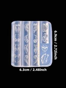 1pc Nail Art Mold, Swan Wing, Bow Arrow, Star, Heart Shaped 3D Nail Jewelry Accessories, Transparent Silicone Mold