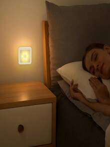 Square Motion Sensor Night Light, LED Wall Lamp, Automatic Sensor Switch, Battery Powered (Batteries Not Included), Suitable For Hallway, Corridor, Stairs, Bedside, Bathroom, Night Light, Closet Sensor Light - White - View 3