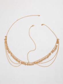 Girl's Luxury Bridal Headchain, Fashionable Bohemian Style Wedding Headpiece, Gold Headpiece, Student Supplies, Girls' Accessories - Multicolor - View 4