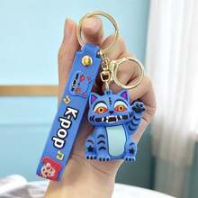 1pc Set Cute Kpop Christmas Keychain, Cartoon Pendant For Girls, Keychain, Tiger Keychain, Couple Keychain, Anime Phone Charm, Bag Accessory, Friend Gift (Silicone Product, Slight Color Transfer Is Normal) - Multicolor - View 13
