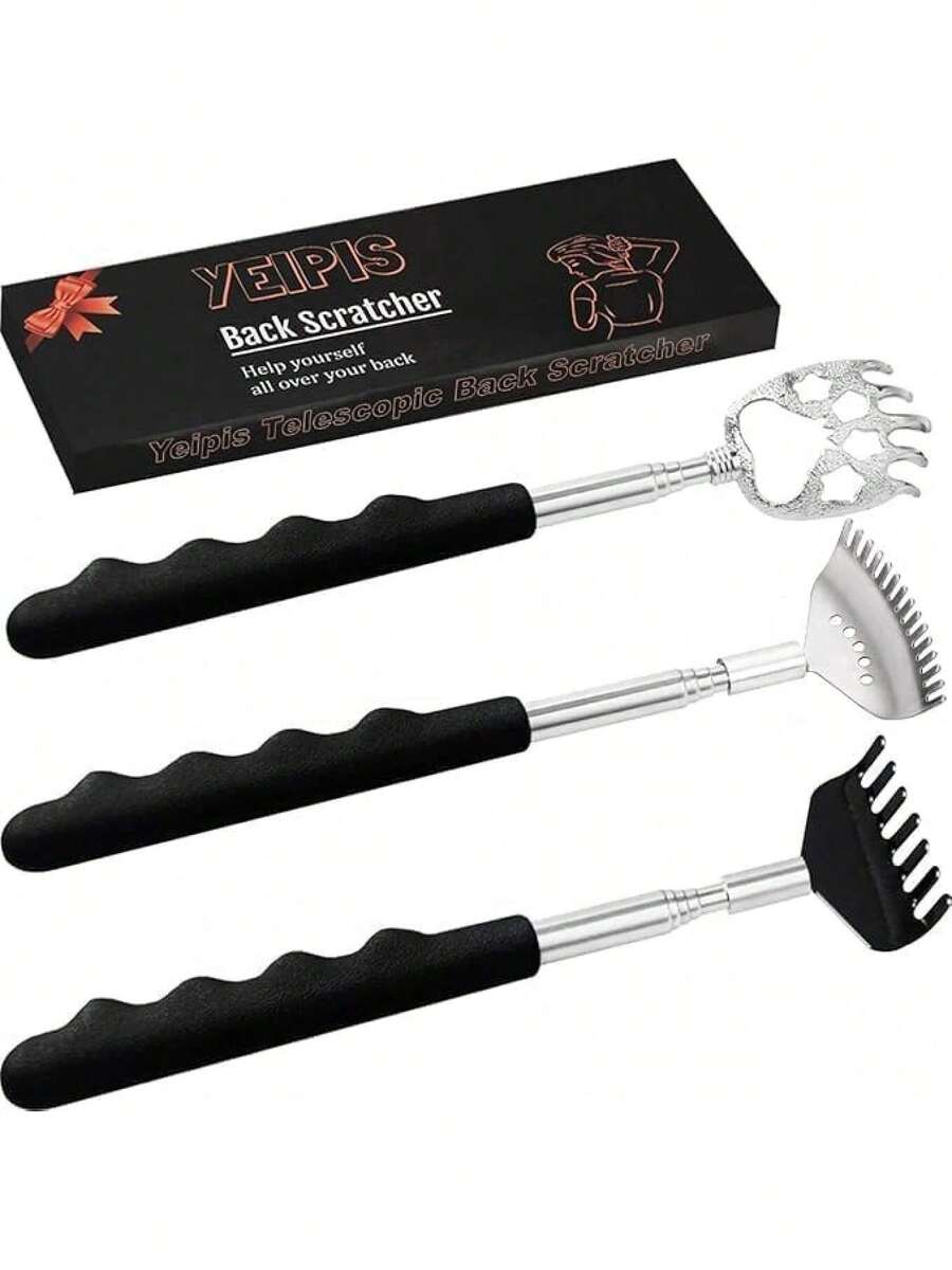 EstiloTendenciaTimotech Paquete De 3 Rascadores De Espalda Extensibles TelescóPicos 67.8 Cm Manita Rascadora Y Palo Para Rascar De Metal Con Mango, Rascador Corporal Para PicazóN Con Diferentes GarrasCalidad PremiumVersióN Mejorada - 1 - Ver 1