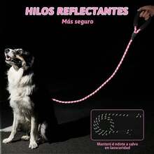 Set de 2 Correas para Perro de 2 M con Mango Acolchado y Costuras Reflejantes para Perros, Correa Giratoria Resistente y Duradera Que no se Enreda, Apto para Perros Pequeos y Medianos - 2m+negro1+rosa - Ver 6