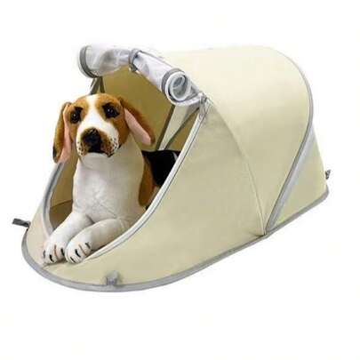 1个可折叠宠物帐篷，轻便易携，适合小型犬/猫，室内/室外均可使用，适用于露营、野餐，可拆卸，四季通用宠物遮阳帐篷