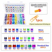 272 件装汽车刀片式保险丝套装 - 2A 至 35A - 适用于汽车、卡车和摩托车的迷你型保险丝，带包装盒