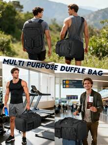 NEWHEY Gym Bag For Men 45L Sports Duffel Bags 3-In-1 Travel Duffel Bag With Shoe Compartment, Gym Workout Backpack Carry On Weekender Bag Overnight Bag For Travel Beach Bag Holiday - Multicolor - View 7