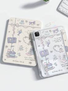 Ốp lưng hai mặt bằng acrylic trong suốt, tinh tế và đáng yêu với họa tiết bánh kem hình chữ cái, ngôi sao, nơ và trái tim, có khả năng chống sốc, tương thích với iPad thế hệ thứ 7, 8 và 10 (10.2 inch). Sản phẩm có khe cắm bút tích hợp và hỗ trợ chức năng bật/tắt màn hình. Đây là món quà lý tưởng cho Ngày Valentine và các ngày lễ. - Nhiều màu - Xem 2