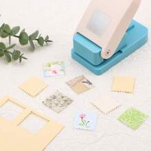 Rectangular/Square Postage Stamp Shape Craft Hole Punch, Scalloped Edge Paper Punch For Card Making, Scrapbooking, DIY, Portable Lever Action Puncher - Multicolor - View 11