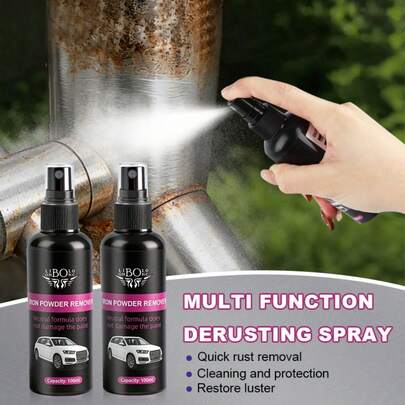 Universal Car Metal Rust Remover And Protective Spray, Iron Conversion Agent Spray, Metal Rust Remover, Suitable For Car Parts, Tires, Rims, Doors, Etc., Effectively Removes Rust And Repairs