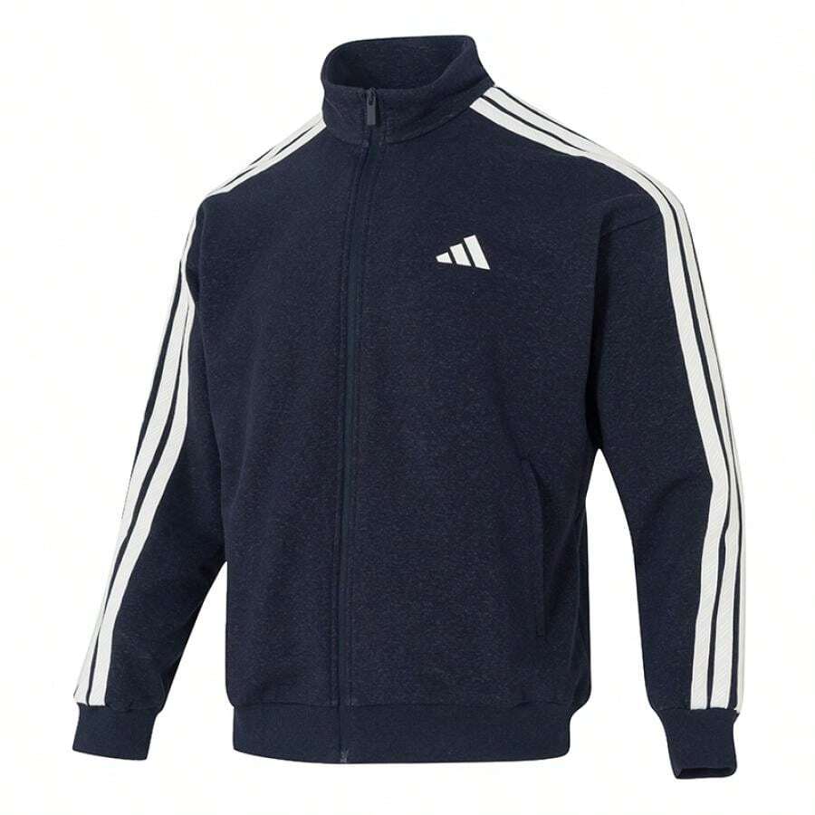 Adidas Chaqueta efecto denim para hombre, ropa deportiva casual, KR2487 - Tinta azul legendaria - Ver 1