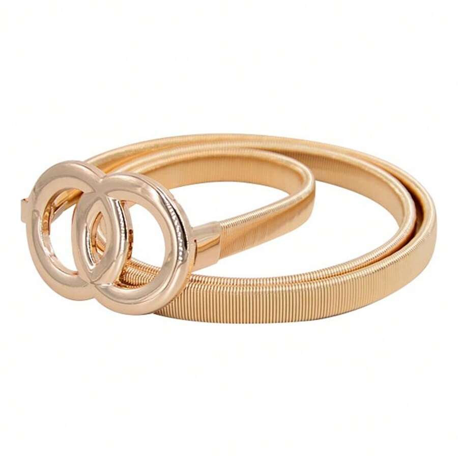 TendenciaCinto Elástico Delgado Estilo Vintage Diseño CircularCalidad premium - Plateado - Ver 1