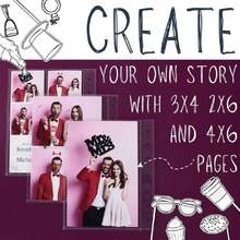 Photo Booth Photo Album - 6 Ring Glitter Notebook Sparkle Binder With 20 2x6 Photo Sleeves - Fits 80 Slide In Photobooth Strips (4x6, Refill-10 Sleeves),39057587 - 紫羅蘭色 - 查看 5