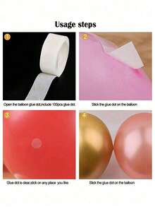 100pcs/Roll Double-Sided Transparent Balloon Glue Dots, Suitable For Wedding And Birthday Decorations - White - View 5
