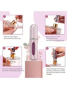 1/5ml Reusable Perfume Bottle, Valentine's Day Gift, Reusable Travel Perfume, Mini Perfume Bottle, Refillable Perfume Spray Bottle, Travel Essential, Multi-Color, Bottle, Spray Bottle, Mini Portable Empty Liquid Container, Travel Essential, Beach, Fall Decoration Travel, School Supplies Storage Box, Back-To-School Essential - Bạc - Xem 8