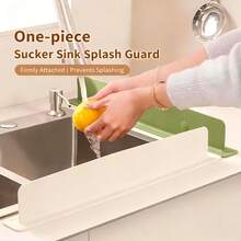 Kitchen Sink Silicone Splash Guard - Non-Slip, Easy To Clean Countertop Divider With Large Suction Cups, Fits Standard Sinks, Prevents Water Stains And Clutter, Suitable For Home And Restaurant Use, Kitchen Sink Accessory Durable Kitchen Supplies - Multicolor - View 10