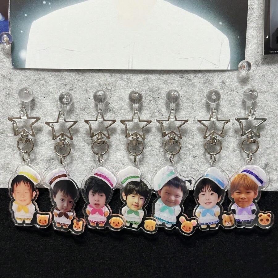 En/Hypen 钥匙扣，HEESEUNG、SUNGHOON、JAKE、SUNOO 可爱童年包包挂件/钥匙扣，粉丝周边，K-Pop 粉丝生日/节日礼物 - 彩色 - 查看 1