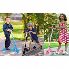 Scooters para Niños, Scooter Patinete Plegable Pare Niño, Patinete de 2 Ruedas con Luz LED y 3 Niveles de Ajuste de Altura, Regalo de Navidad/Cumpleaños, Pto ara Niños Menores de 1.3m - Negro - Ver 4